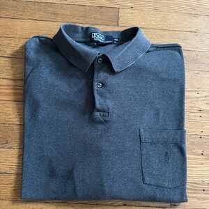 Ralph Lauren Charcoal Polo Long Sleeve 3 Button-Up Collared Shirt Size XXL